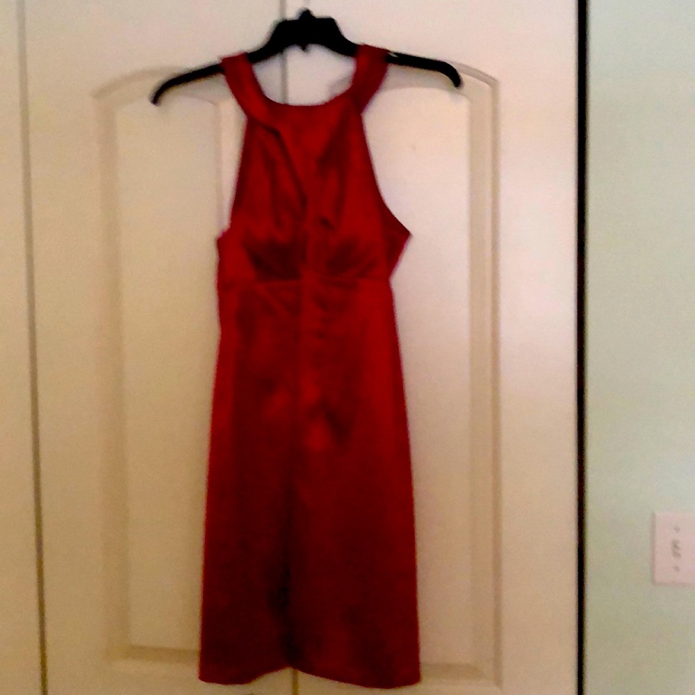 Satin red dress